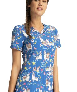 Cherokee Clearance Women's Alpaca Picnic Print Scrub Top -Silverts-shop 4 ck ck678 printclearance 650