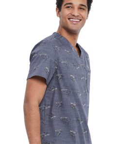 Cherokee Clearance Men's Rawrsome Print Scrub Top -Silverts-shop 4 ck ck692 printclearance 650