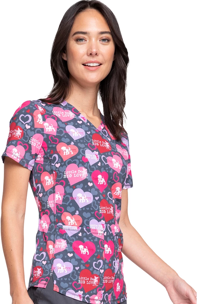 Cherokee Clearance Women's Dog Is Love Print Scrub Top - Image 4