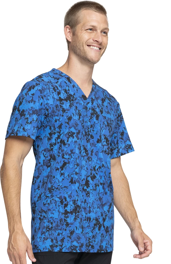 Cherokee Clearance Men's Paint That Grand Print Scrub Top - Image 4
