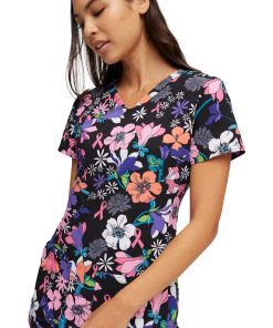 Heartsoul Women's Hopeful Blooms Print Scrub Top -Silverts-shop 4 ck hs614 print 650