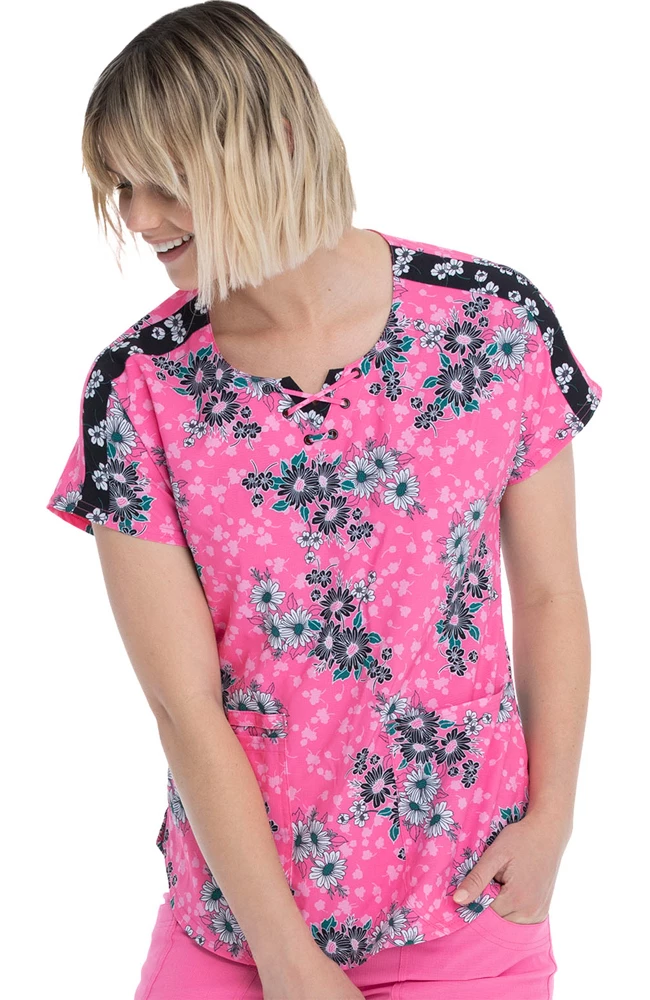Heartsoul Clearance Women's Daisy Dreamer Print Scrub Top - Image 4