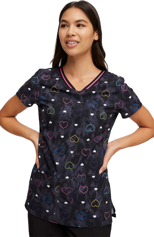 Heartsoul Women's Lovin Vibes Print Scrub Top - Image 4