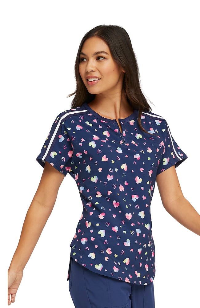 Clearance Women's Loving Art Print Scrub Top Heartsoul Clearance Women's Loving Art Print Scrub Top -Silverts-shop 4 ck hs831 printclearance 650