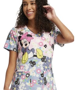 Cherokee Women's Many Minnie Flowers Print Scrub Top 5 Cherokee Women's Many Minnie Flowers Print Scrub Top -Silverts-shop 4 ck tf614 print 650 1
