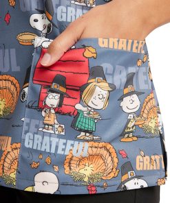 Cherokee Women's Grateful Snoopy Print Scrub Top -Silverts-shop 4 ck tf614 print 650 2