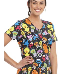 Cherokee Clearance Women's Mini Sesame Print Scrub Top 5 Cherokee Clearance Women's Mini Sesame Print Scrub Top -Silverts-shop 4 ck tf614 printclearance 650 1