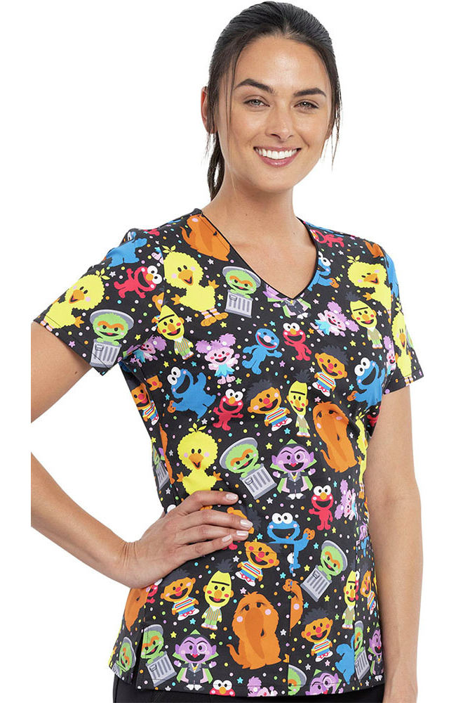 Clearance Women's Mini Sesame Print Scrub Top Cherokee Clearance Women's Mini Sesame Print Scrub Top -Silverts-shop 4 ck tf614 printclearance 650 1