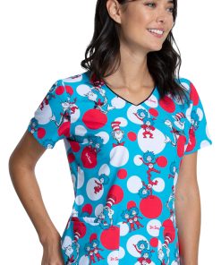 Cherokee Clearance Women's Spotting Trouble Print Scrub Top -Silverts-shop 4 ck tf614 printclearance 650