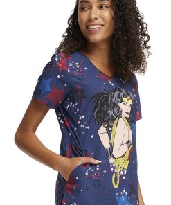 Cherokee Women's Hang With The Stars Print Scrub Top -Silverts-shop 4 ck tf626 print 650 1