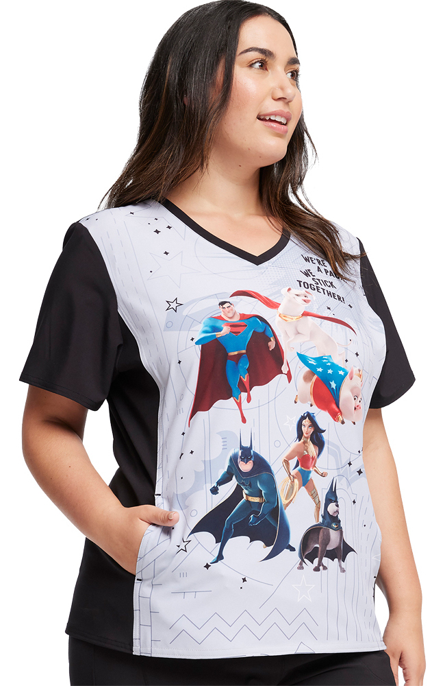 Women's Super-Pets Print Scrub Top Cherokee Women's Super-Pets Print Scrub Top -Silverts-shop 4 ck tf627 print 650 1