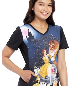 Cherokee Women's The Last Petal Print Scrub Top -Silverts-shop 4 ck tf627 print 650 2