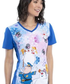 Cherokee Clearance Women's Snowland Print Scrub Top -Silverts-shop 4 ck tf627 printclearance 650 6