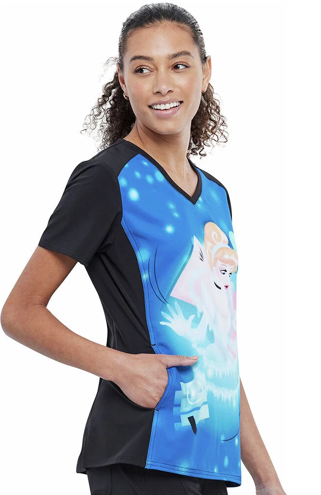 Cherokee Clearance Women's Dont Be Late Print Scrub Top - Image 4