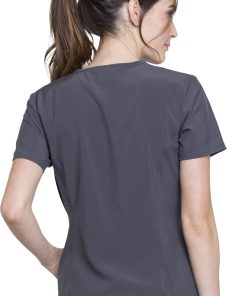 Cherokee Clearance Women's V-Neck Contrast Back Minions Print Scrub Top -Silverts-shop 4 ck tf637 printclearance 650 2