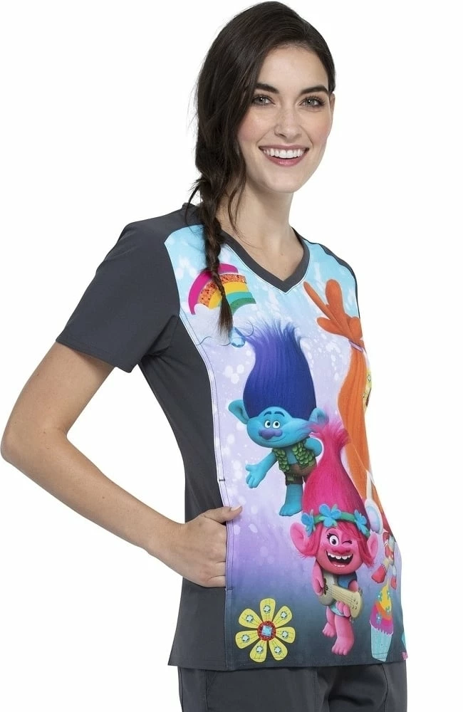 Cherokee Clearance Women's Musical Genius Print Scrub Top - Image 4