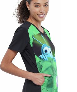Cherokee Clearance Women's Flik And Dot Print Scrub Top -Silverts-shop 4 ck tf637 printclearance 650 6