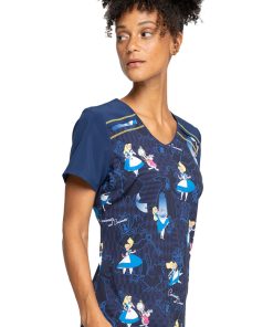 Cherokee Clearance Women's Curious Events Print Scrub Top -Silverts-shop 4 ck tf645 printclearance 650