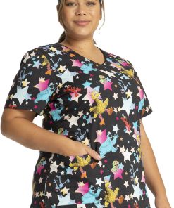 Cherokee Clearance Women's Stars Of Sesame Print Scrub Top 5 Cherokee Clearance Women's Stars Of Sesame Print Scrub Top -Silverts-shop 4 ck tf659 printclearance 650