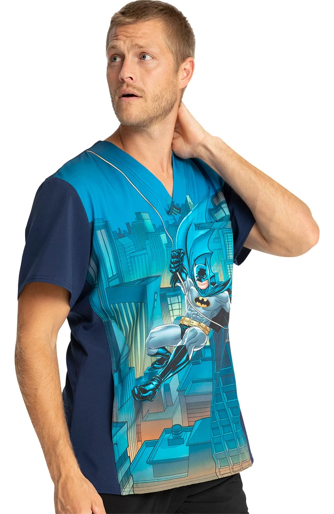 Cherokee Clearance Men's Swing Into Action Print Scrub Top - Image 4