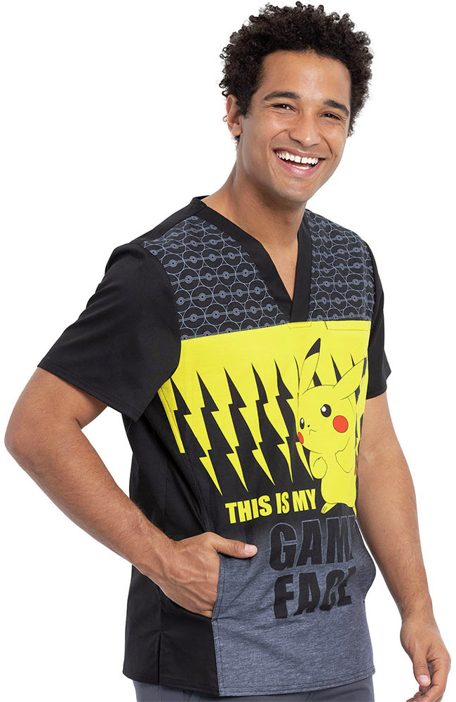 Clearance Men's Game Face Print Scrub Top Cherokee Clearance Men's Game Face Print Scrub Top -Silverts-shop 4 ck tf704 printclearance 650