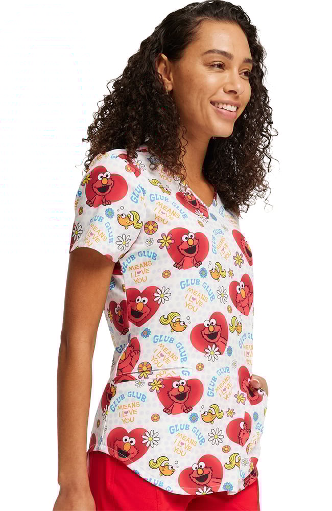 Women's Glub Glub Print Scrub Top Cherokee Women's Glub Glub Print Scrub Top -Silverts-shop 4 ck tf737 print 650