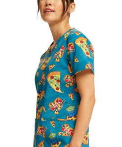 Cherokee Women's Pizza My Heart Alien Print Scrub Top -Silverts-shop 4 ck tf738 print 650