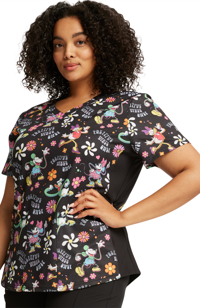 Women's Positive Vibes Print Scrub Top Cherokee Women's Positive Vibes Print Scrub Top -Silverts-shop 4 ck tf764 print 650