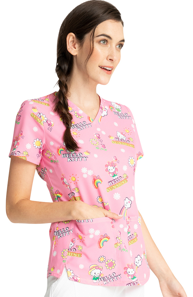Clearance Women's Hello Kitty Sunshine Print Scrub Top Cherokee Clearance Women's Hello Kitty Sunshine Print Scrub Top -Silverts-shop 4 ck tf770 printclearance 650