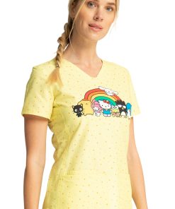 Cherokee Clearance Women's Under The Rainbow Print Scrub Top -Silverts-shop 4 ck tf772 printclearance 650