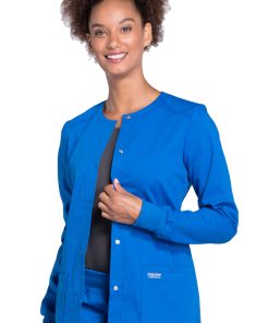 Cherokee Workwear Clearance Women's Snap Front Warm-Up Solid Scrub Jacket 5 Cherokee Workwear Clearance Women's Snap Front Warm-Up Solid Scrub Jacket -Silverts-shop 4 ck ww340 clearance 650