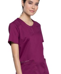 Cherokee Workwear Women's Crew Neck Solid Scrub Top -Silverts-shop 4 ck ww602 650