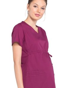 Cherokee Workwear Clearance Women's Maternity Mock Wrap Soft Knit Panel Solid Scrub Top -Silverts-shop 4 ck ww685 clearance 650