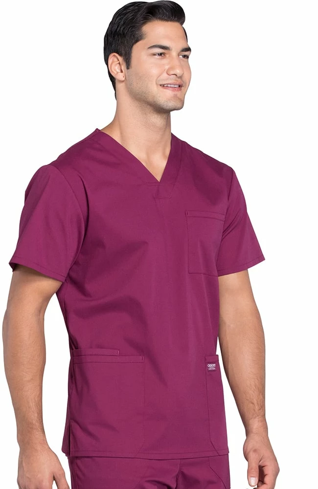 Cherokee Workwear Clearance Men's V-Neck Utility Solid Scrub Top - Image 4