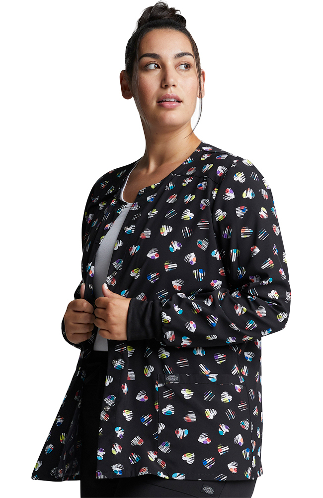 Clearance Women's Love U Dots Print Scrub Jacket Dickies Clearance Women's Love U Dots Print Scrub Jacket -Silverts-shop 4 di dk309 printclearance 650