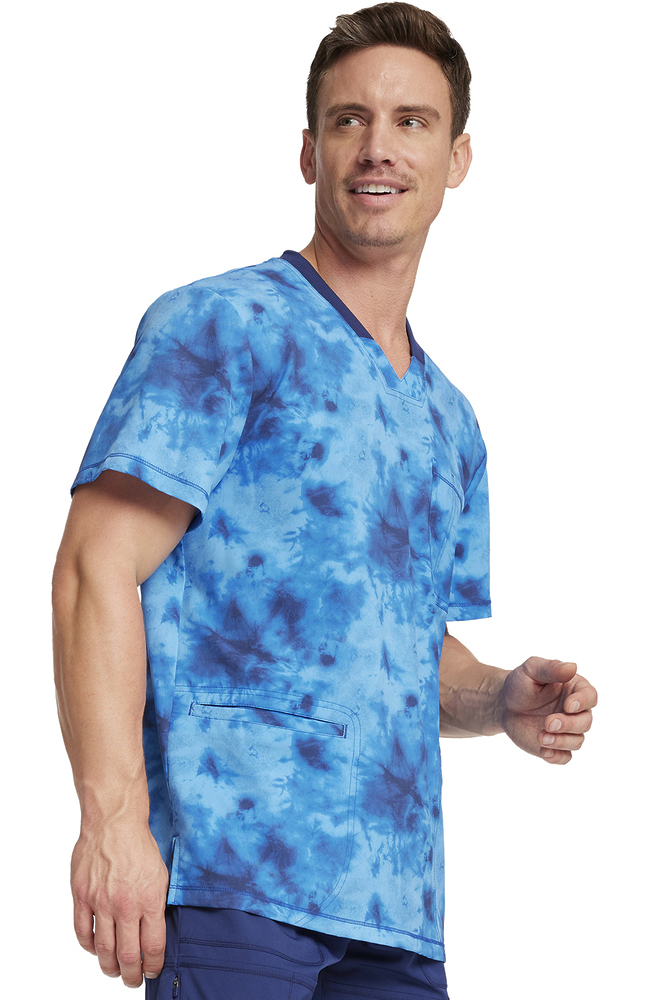Men's Tonal Tie Dye Navy Print Scrub Top Dickies Men's Tonal Tie Dye Navy Print Scrub Top -Silverts-shop 4 di dk607 print 650
