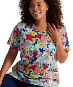 Dickies Women's Blooms So Retro Print Scrub Top 9 Dickies Women's Blooms So Retro Print Scrub Top -Silverts-shop 4 di dk616 print 650 2