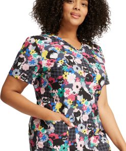 Dickies Women's V-Neck Furever Floral Print Scrub Top -Silverts-shop 4 di dk616 print 650