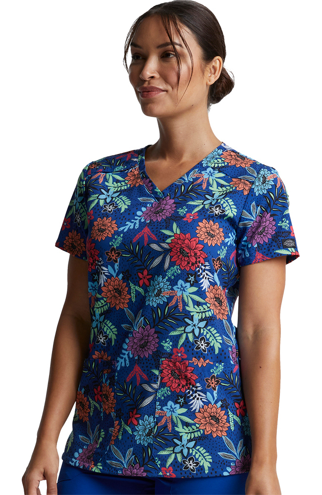Clearance Women's Tropic Blooms Print Scrub Top Dickies Clearance Women's Tropic Blooms Print Scrub Top -Silverts-shop 4 di dk616 printclearance 650 1