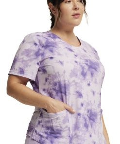 Dickies Women's Tonal Tie Dye Lavender Print Scrub Top -Silverts-shop 4 di dk623 print 650 1