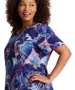 Dickies Women's Digital Waves Print Scrub Top -Silverts-shop 4 di dk623 print 650