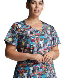 Dickies Clearance Women's Pawsitive Vibes Print Scrub Top 5 Dickies Clearance Women's Pawsitive Vibes Print Scrub Top -Silverts-shop 4 di dk700 printclearance 650 1
