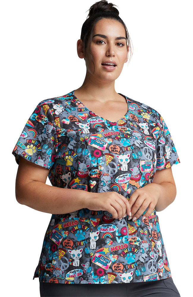 Clearance Women's Pawsitive Vibes Print Scrub Top Dickies Clearance Women's Pawsitive Vibes Print Scrub Top -Silverts-shop 4 di dk700 printclearance 650 1