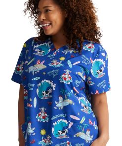 Dickies Women's Cowabunga Friends Print Scrub Top -Silverts-shop 4 di dk717 print 650 1