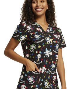 Dickies Women's Different Tune Print Scrub Top -Silverts-shop 4 di dk717 print 650 2