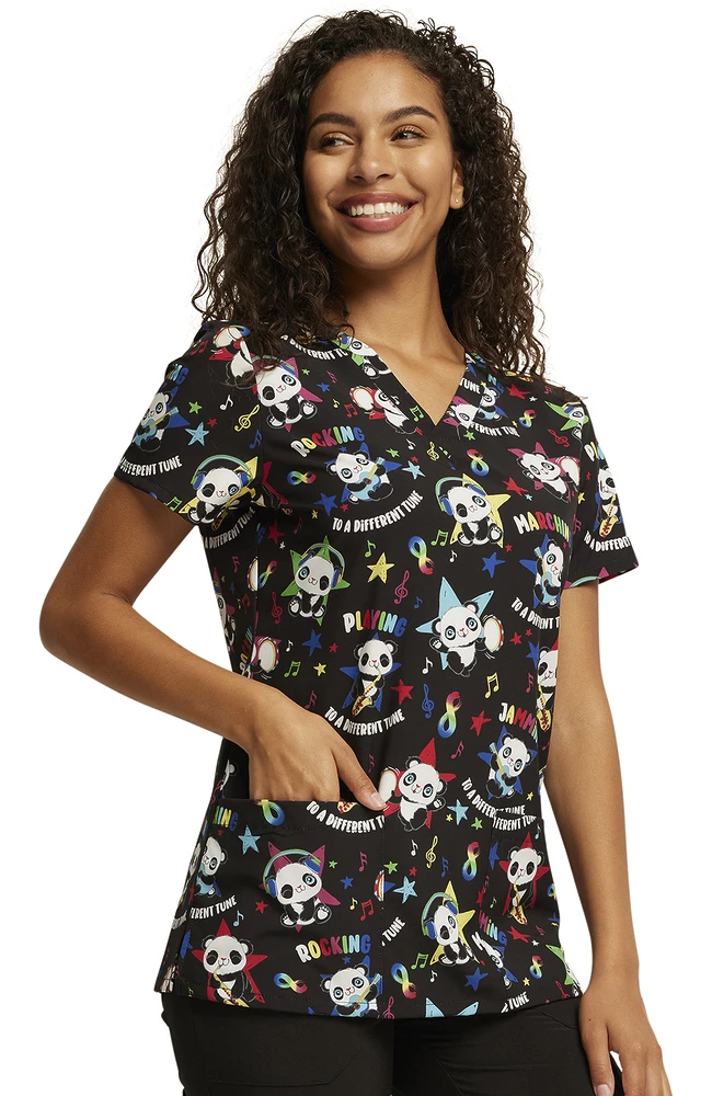Dickies Women's Different Tune Print Scrub Top - Image 4