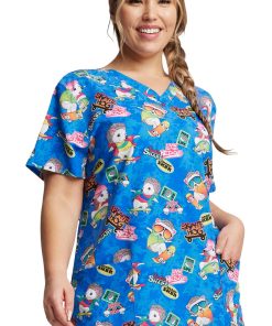 Dickies Women's V-Neck Livin' On The Hedge Print Scrub Top -Silverts-shop 4 di dk717 print 650
