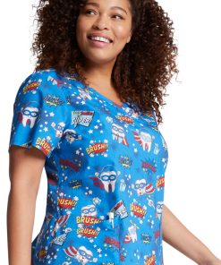 Dickies Clearance Women's Super Smile Print Scrub Top -Silverts-shop 4 di dk721 printclearance 650