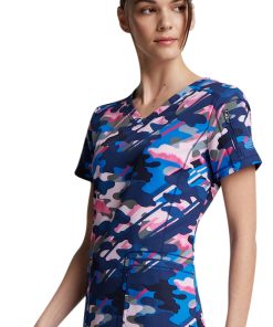 Dickies Women's V-Neck Camo In Line Print Scrub Top -Silverts-shop 4 di dk731 print 650 1