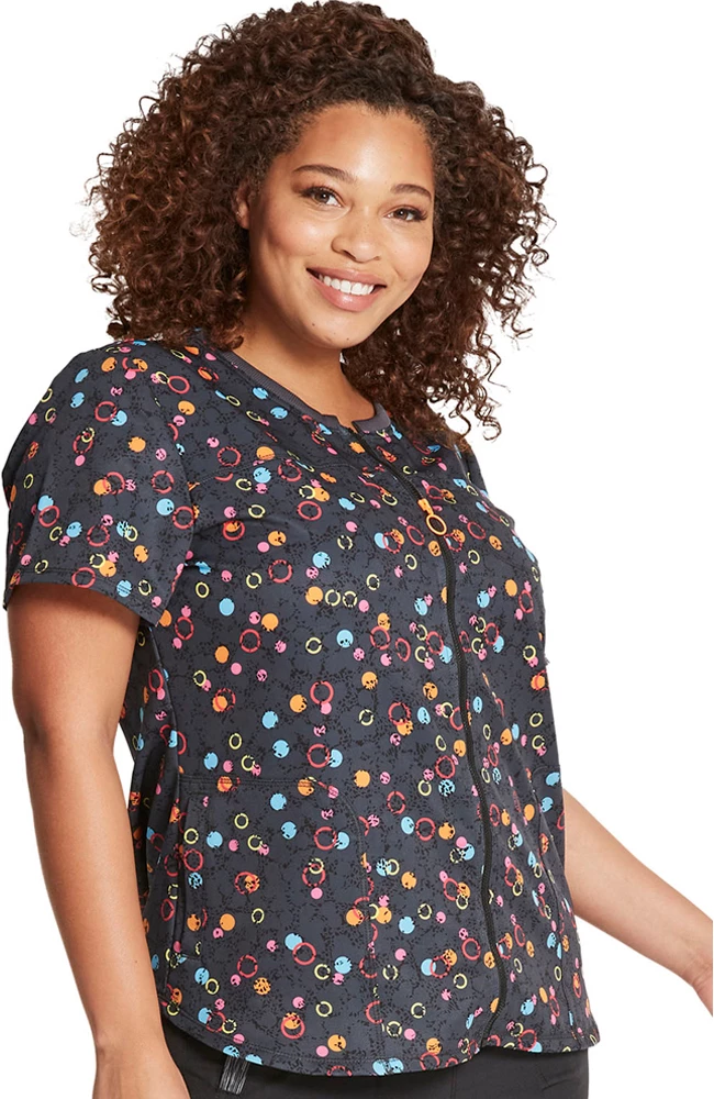 Dickies Clearance Women's Dots So Bright Print Scrub Top - Image 4